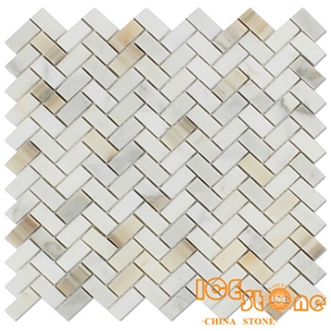 Calacatta Gold Mini Herringbone Marble Mosaic Tile/Calacatta Gold Mini Herringbone Marble Wall Mosaic/Calacatta Gold Mini Herringbone Floor Mosaic