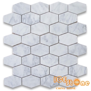 Carrara Basketweave Mosaic Tile/Carrara Elongated Hexagon Mosaic Tile/