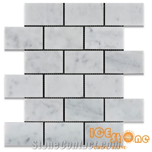 Carrara Basketweave Mosaic Tile/Carrara Elongated Hexagon Mosaic Tile/
