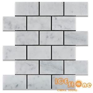Carrara Basketweave Mosaic Tile/Carrara Elongated Hexagon Mosaic Tile/