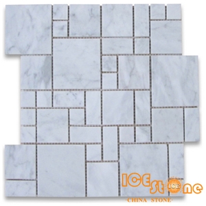 Carrara Basketweave Mosaic Tile/Carrara Elongated Hexagon Mosaic Tile/