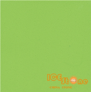 Cheap Pure Green, Quartz Stone Solid Surfaces Polished Slabs Tiles Engineered Stone Artificial Stone Slabs for Hotel Kitchen,Bathroom Backsplash Walling Panel Customized Edge