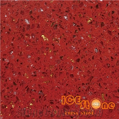 China Crystal Shining Red Quartz Stone Tiles & Slabs/China Crystal Shining Red Quartz Stone Slabs/China Nobel Serie Quartz Stone Slabs/China Crystal Shining Red Quartz Stone for Kitchen