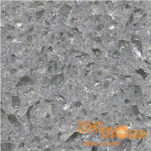 Crystal Light Shinning Grey Marble Quartz Stone Solid Surfaces Polished Slabs Tiles Engineered Stone Artificial Stone Slabs for Hotel Kitchen,Bathroom Backsplash Walling Panel Customized Edge