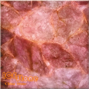 Crystal Pink/Semi Precious Stone Panel/Semiprecious Slabs/Tiles/Wall/Backlit/Backflash