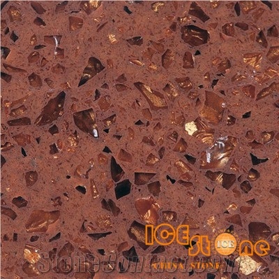 Crystal Shinning Dark Brown Quartz Stone Solid Surfaces Polished Slabs Tiles Engineered Stone Artificial Stone Slabs for Hotel Kitchen,Bathroom Backsplash Walling Panel Customized Edge