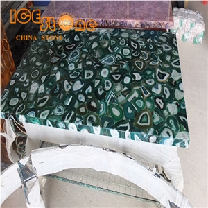 Green Agate Office Meeting Tables Stone/Home Stone Furniture/Semiprecious Stone/Gemstone/Custom Design Furniture/Tables/Luxury Building Stone