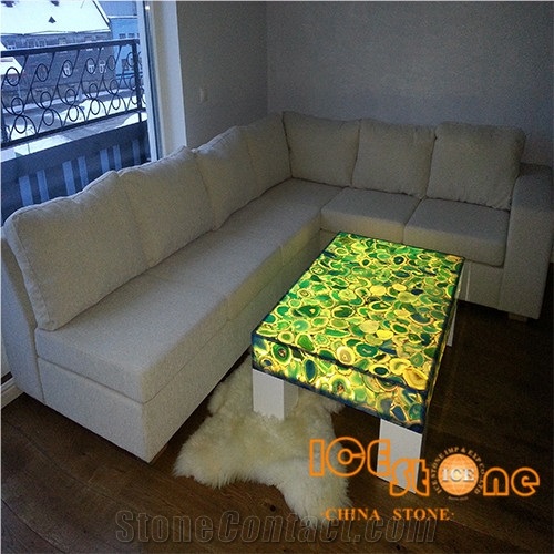 Green Agate Semi Precious Table Top Stone/Semiprecious Stone/Counter Top Stone Decoration/Green Gorgeous Hotel Building Stone/Gemstone Tabletops