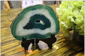 Green Agate Semiprecious Stone Slabs/Green Agate Semi Precious Stone Panels/Green Luxury Agate Semi-Precious Desk Table