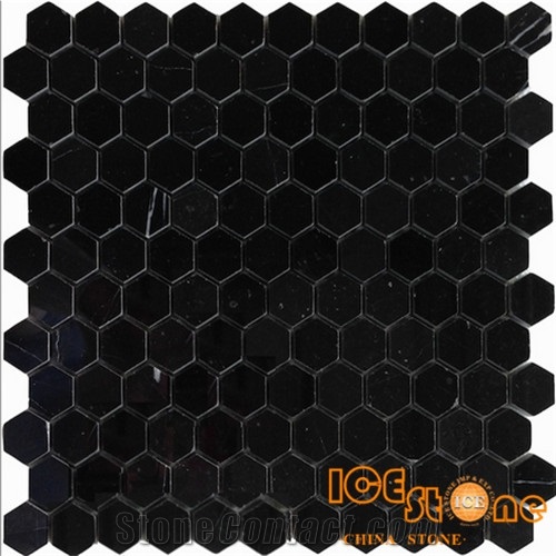 Hexagon 1” Beige Marble Mosaic