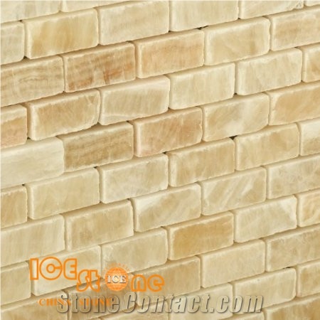 Honey Onyx Mosaic, Mosaic Pattern, Floor Mosaic, Basketweave Mosaic, Yellow Onyx Wall Mosaic