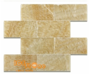 Honey Onyx Mosaic/Yellow Onyx/Chinese Yellow Onyx Basketweave Mosaic
