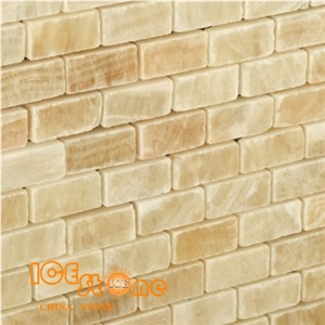 Honey Onyx Mosaic/Yellow Onyx/Chinese Yellow Onyx Basketweave Mosaic