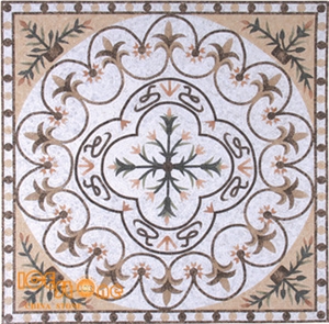 Hot Sale Waterjet Polished Marble Floor Tile Mosaic Medallions Cheap Patterns