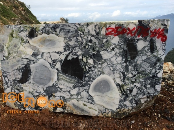 Ice Jade Marble, White Green Marble Blocks