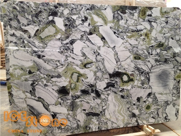 Ice Jade Marble, White Green Marble Blocks