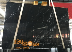 Ice Stone/ Nero Marquinna Slab/Marble Tiles & Slabs/Marble Versailles Pattern/ Marble Skirting/ Marble Opus Pattern/ Marble Floor Covering Tiles/China Nero Marquinna Block/China Black Marble/