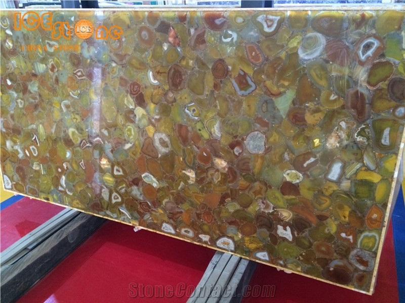 Light Brown Agate Gemstone Slabs Tiles/Precious Building Stone Tiles/Semiprecious Building Stone/Semi Precious Slabs