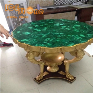 Malacchite Green Gemstone Tabletops/Semiprecious Stone Tabletops/Gorgeous Building Decoration Stone/Wall Decoration /Precious Stone Material
