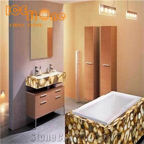 Multicolor Agate Bathroom Countertops/Custom Vanity Tops/Table Top Decoration Stone/Bathroom Vanity Tops/Luxury Semiprecious Vanity Tops