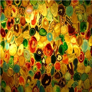 Multicolor Agate Semiprecious Stone/Colorful Building Stone Material/Precious Stone Slabs/Gemstone/Hotel Luxury Building Stone/Wall Decoration/Table Decoration/Sugar Onyx