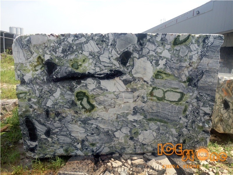 Multicolor/Green Black White/Beauty White/Ice Connect Marble/Ice Green/Block/Slabs/Tiles/Cut to Size
