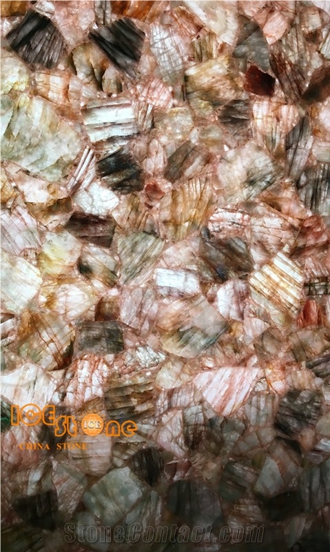 Orange Crystal Semiprecious Stone Slabs/Orange Crystal Semi Precious Stone Panels/Orange Crystal Luxury Semi Precious Stone