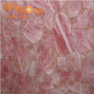 Pink Semiprecious Stone Tiles/Gemstone Slabs/Luxury Hotel Building Stone/Precious Stone Slabs Tiles/Wall Decoration Stone/Counter Top Stone Material