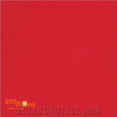Pure Red Quartz Stone Slabs,Quartz Stone Tiles