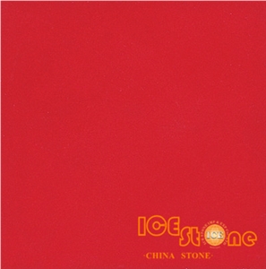 Pure Red/Quartz Stone Solid Surfaces Polished Slabs Tiles Engineered Stone Artificial Stone Slabs for Hotel Kitchen,Bathroom Backsplash Walling Panel Customized Edge