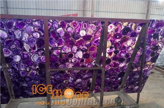 Purple Agate Semiprecious Slab/Semi Precious Stone Panels/Semiprecious Stone Tiles/ Precious Stone Slabs/Gemstone Tiles/ Semi Precious Slabs