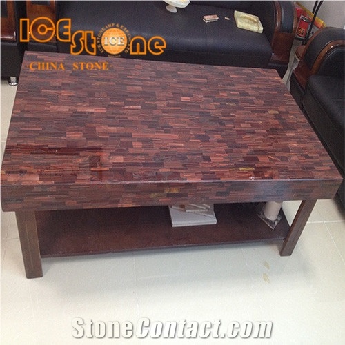 Red Tiger Eye Semiprecious Stone Slabs/Gemstone Building Material/Precious Indoor Decoration Stone Tiles/Red Building Material