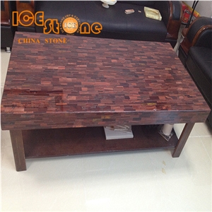 Red Tiger Eye Semiprecious Stone Slabs/Gemstone Building Material/Precious Indoor Decoration Stone Tiles/Red Building Material