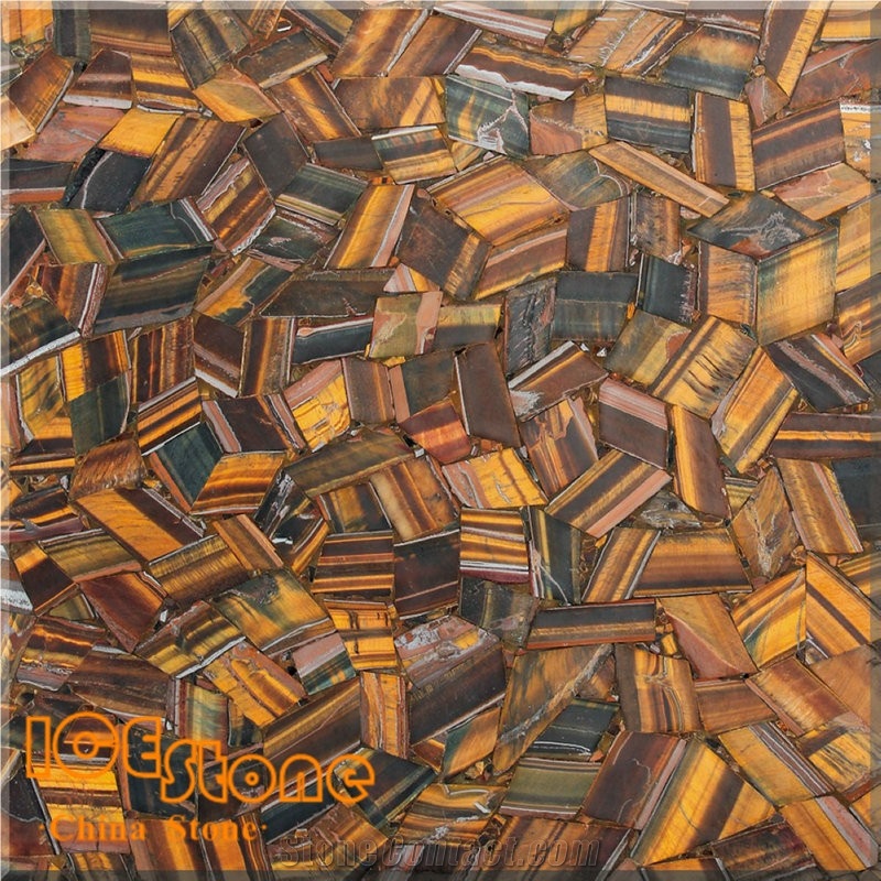 Tiger Eye Agate/Semi Precious Stone Panel/Semiprecious Slabs/Tiles/Wall/Backlit/Backflash