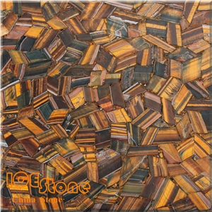 Tiger Eye Cross Slab and Tiles/Semi Precious Stone Panels/Semiprecious Stone Slabs/ Gemstone Tiles/ Precious Stone Slabs/ Semi Precious Tiles/ Gemstone Slabssemiprecious Stone Tiles