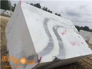 White Marble, White Marble with Black Veins, Panda White Marble Blocks