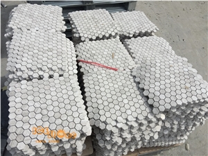 White Wood Mosaic,Floor Mosaic,Hexagon Mosaic,Light Grey Wood Mosaic, Polished Mosaic