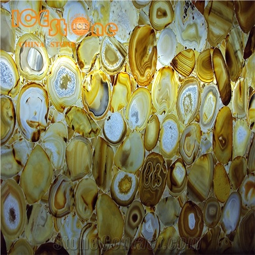 Yellow Agate Precious Stones/Internal Decoration Stone Material/Semiprecious Building Stone/Gorgeous Building Stone Slabs/Wall Decoration/Table Decoration Tiles