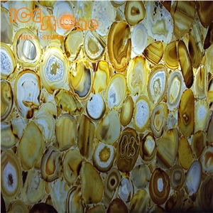 Yellow Agate Precious Stones/Internal Decoration Stone Material/Semiprecious Building Stone/Gorgeous Building Stone Slabs/Wall Decoration/Table Decoration Tiles