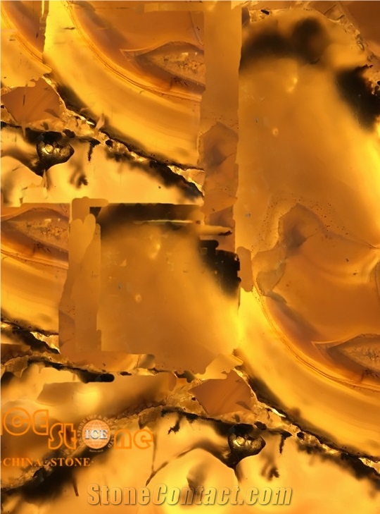 Yellow Agate/Yellow Semi Precious/Chinese Semiprecious Stone Wall