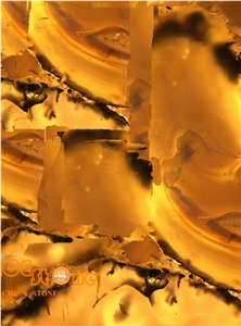 Yellow Agate/Yellow Semi Precious/Chinese Semiprecious Stone Wall