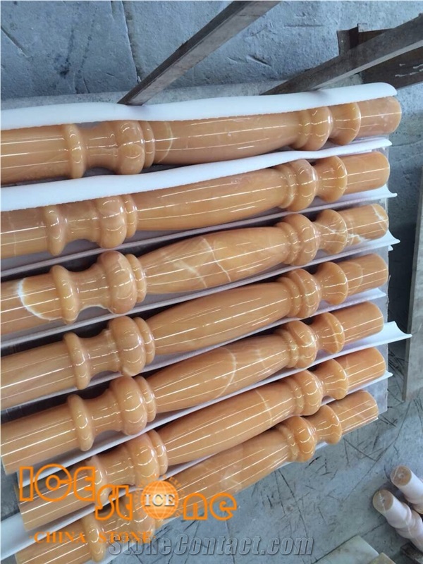 Yellow Honey Onyx Railing Honey Onyx Balustrade