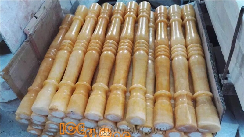 Yellow Honey Onyx Railing Honey Onyx Balustrade