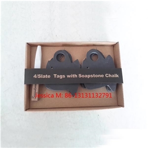 Cup Black Slate Tags with Soap Stone Chalks