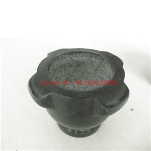 Granite Mortar and Pestle with Handle /4 Oreilles Mortier Pilon