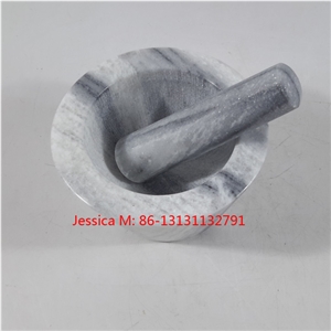 Grey Marble Mortar and Pestle