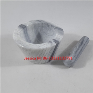 Grey Marble Mortar and Pestle