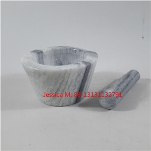 Grey Marble Mortar and Pestle