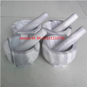 Grey Marble Pestle Set /Stone Mortar and Pestle