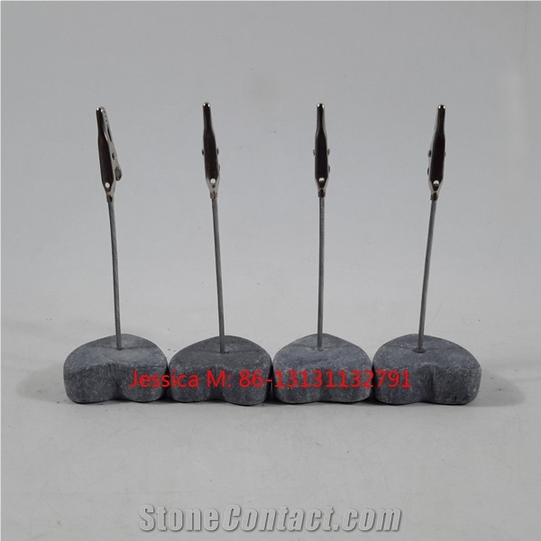 Grey Marble Stone Base Card Clip